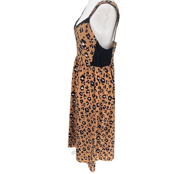 🐆 THAKOON COLLECTIVE Leopard Print Midi Dress - Sz 12 Designer Animal Print 🐆 - Picture 3 of 7